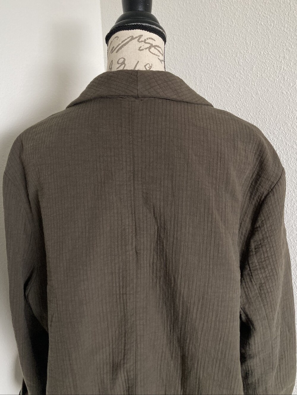 SOLD Free People Rowan Blazer XL Oversized Utility Boho Green Cotton - Picture 12 of 17